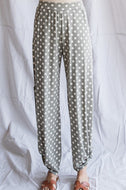 Olive Polka Dot Side Tie Pants