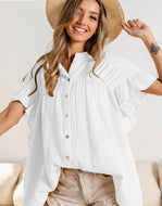 Off White Gauze Detail Top