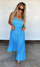 Load image into Gallery viewer, Luciana Blue Striped Dress
