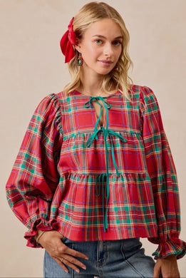 NEW Christmas Plaid Top