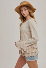 Load image into Gallery viewer, Ruffle Front Tie Bell Sleeve Cardigan