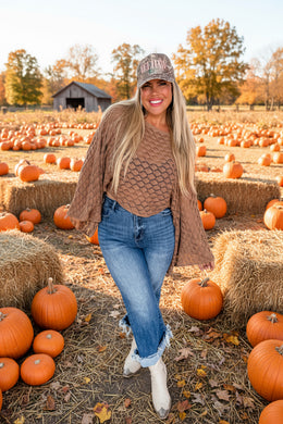 Brown Bell Sleeve Top