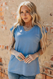 V-Neck Two Toned Top (2 Color Options)