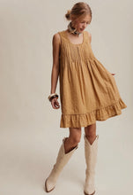 Load image into Gallery viewer, Caramel Pin tucked Dress