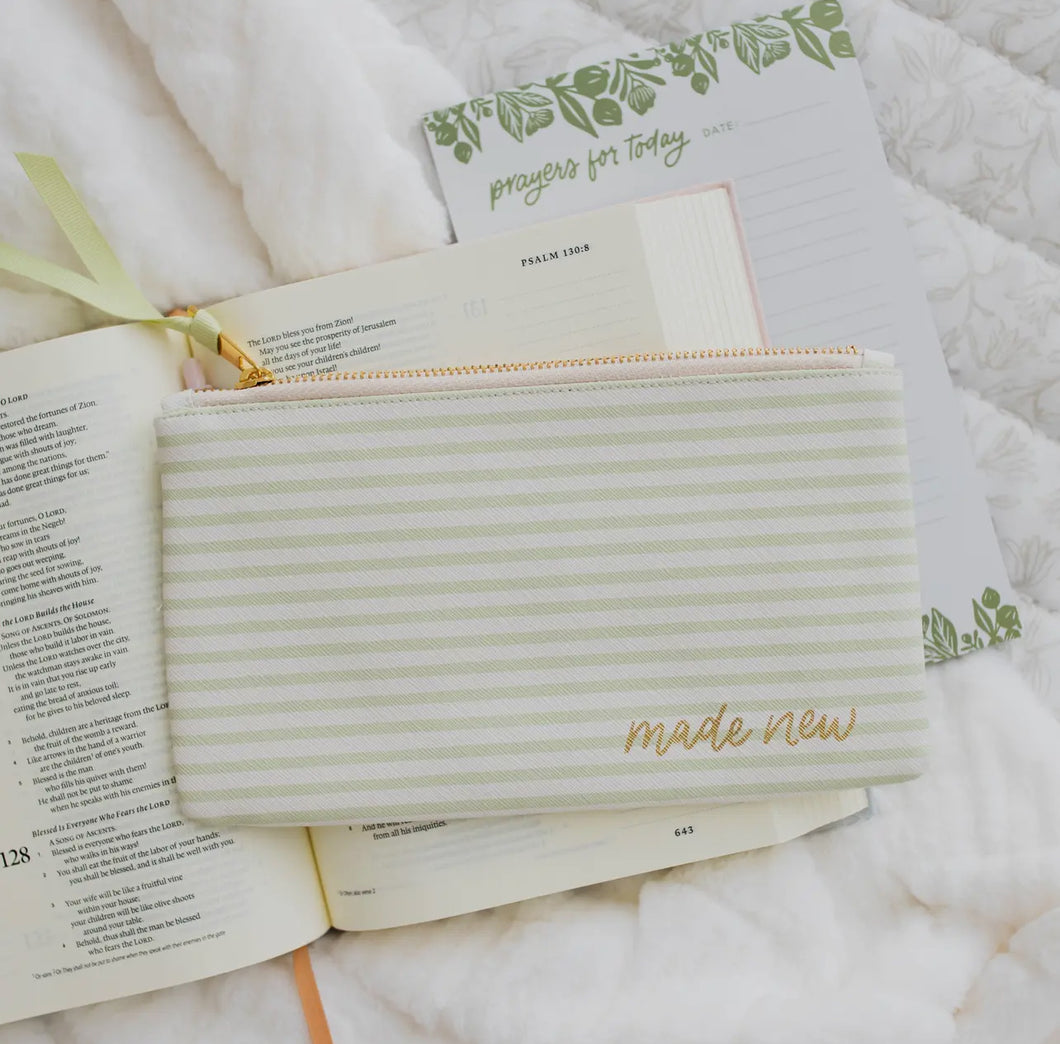 Green Stripe Made New Pouch
