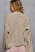 Load image into Gallery viewer, Latte Exaggerated Rosette Button Cardigan