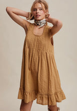 Load image into Gallery viewer, Caramel Pin tucked Dress