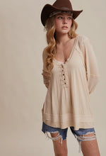 Load image into Gallery viewer, Champagne Henley Top