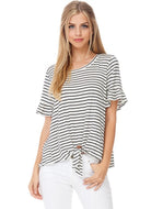 Striped Front Tie Top