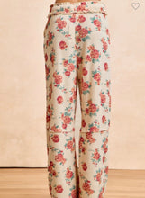 Load image into Gallery viewer, Cream Floral Waffle Wide Leg Pants
