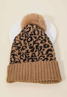 Animal Print Pom Beanie