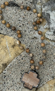 Tan Soldered Cross Necklace
