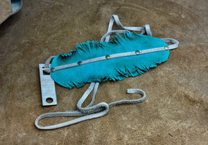 Turquoise Hand Cut Feather Hatband