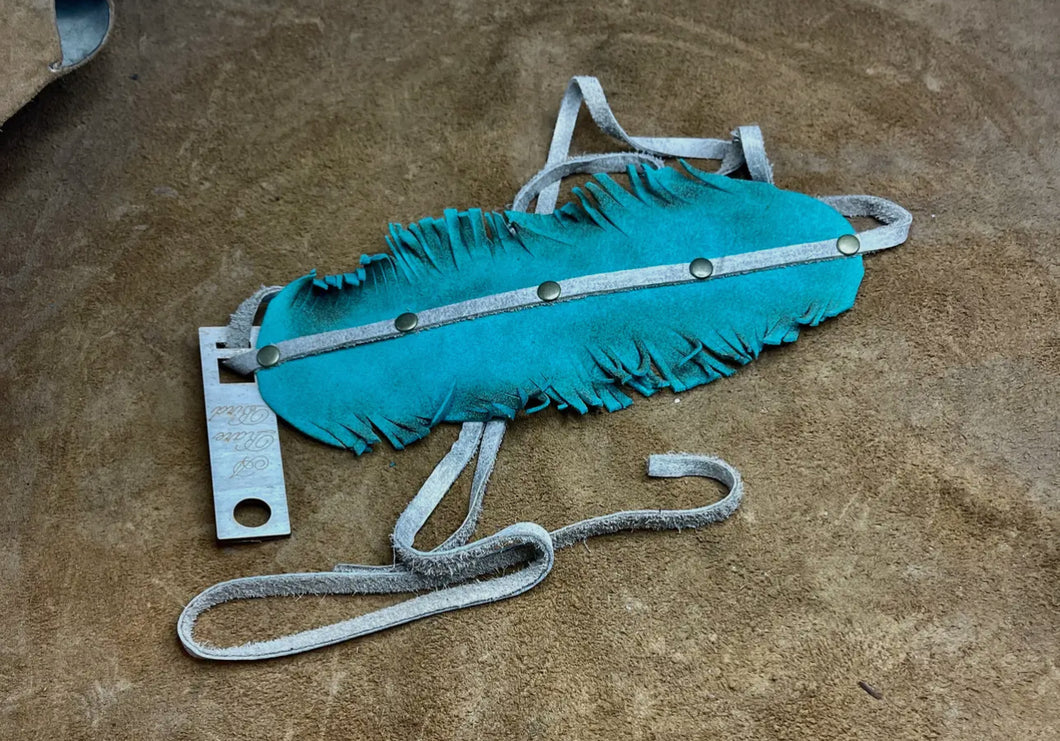 Turquoise Hand Cut Feather Hatband