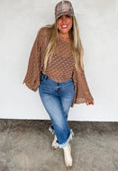 Brown Bell Sleeve Top