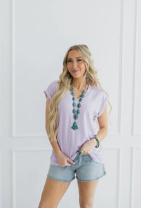 V-Neck Two Toned Top (2 Color Options)