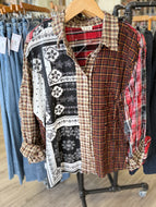 Printed Plaid Woven Top