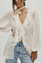 Load image into Gallery viewer, Ruffle Chiffon Top Cream