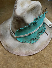 Load image into Gallery viewer, Turquoise Hand Cut Feather Hatband