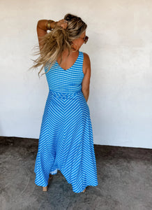 Luciana Blue Striped Dress