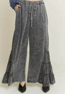 Mineral Wash Side Ruffle Flare Pants Arriving Soon