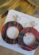 Plaid Circle Earrings