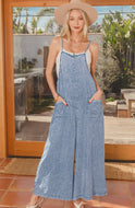 Wide Leg Overalls ~ Indigo