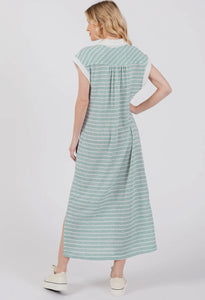 Knit Dress With Collard V-Neck