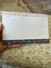 Load image into Gallery viewer, Weekly Agenda Notepad - Teal Floral