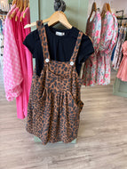 Cheetah Bib Overall Romper