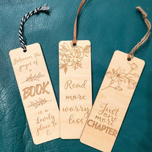 Load image into Gallery viewer, TM Engraved Wooden Bookmarks